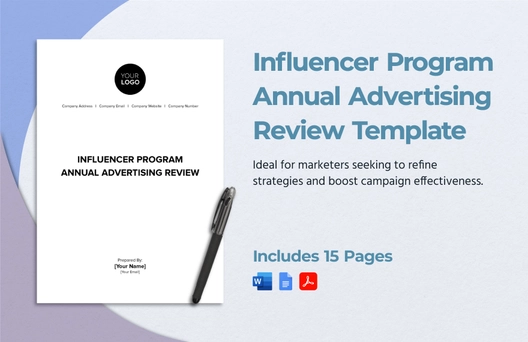 Influencer Program Annual Advertising Review Template