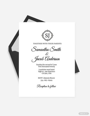 Monogram Fall Wedding Invitation Template