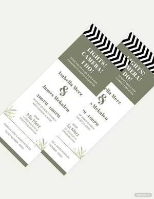 Movie Ticket Fall Wedding Invitation Template