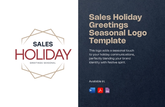 Sales Holiday Greetings Seasonal Logo Template