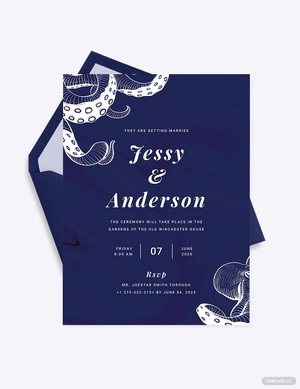 Octopus Fall Wedding Invitation Template