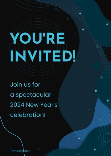 Free New Year Invitation Format Template to Edit Online