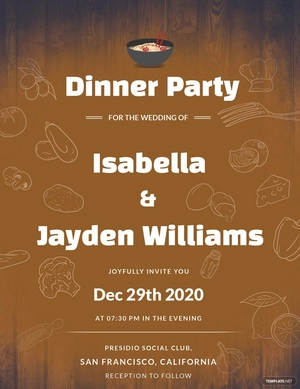 Wedding Dinner Invitation Template