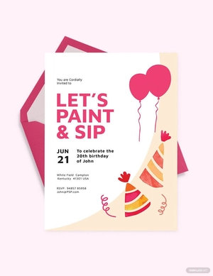 Paint Party Birthday invitation template