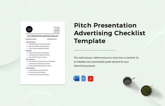 Pitch Presentation Advertising Checklist Template Pitch Presentation Advertising Checklist Template