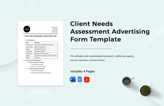Client Needs Assessment Advertising Form Template
