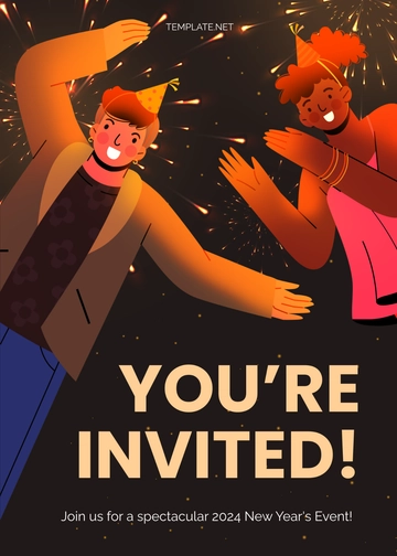 Free New Year Event Invitation Template to Edit Online