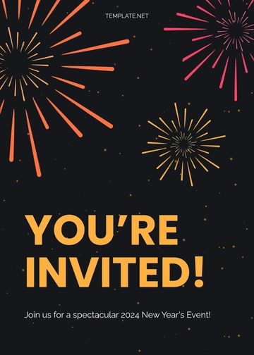 Free Minimalist New Year's Eve Invitation Template to Edit Online