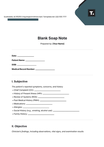 Free Blank Soap Note Template to Edit Online