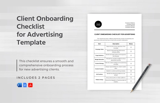 Client Onboarding Checklist for Advertising Template