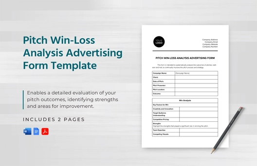Pitch Win-Loss Analysis Advertising Form Template