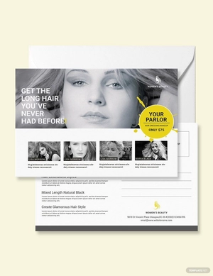 Beauty Parlor Postcard Template