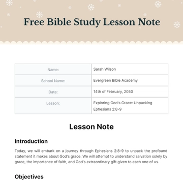 Free Bible Study Lesson Note Template to Edit Online