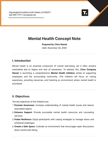 Free Mental Health Concept Note Template to Edit Online