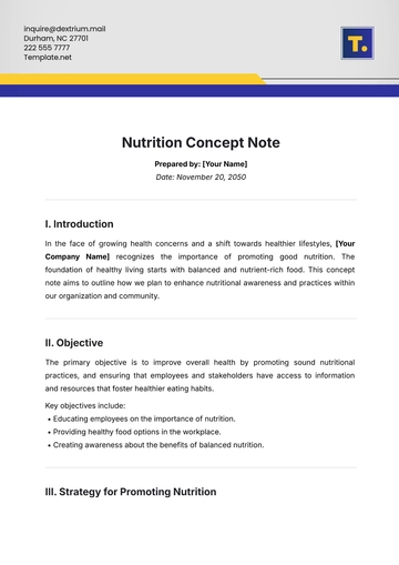 Free Nutrition Concept Note Template to Edit Online