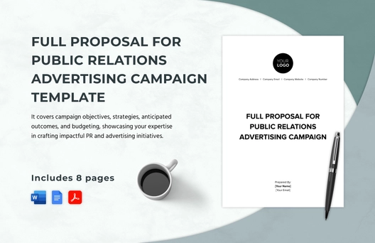 Full Proposal for Public Relations Advertising Campaign Template