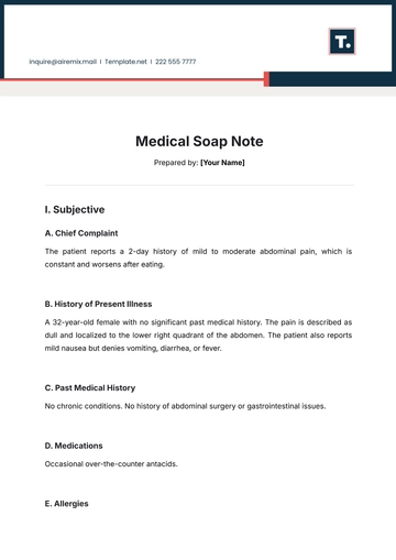 Free Medical Soap Note Template to Edit Online