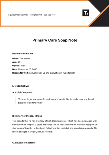 Free Primary Care Soap Note Template to Edit Online