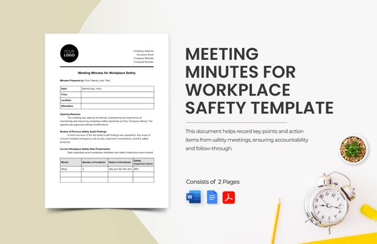 Meeting Minutes for Workplace Safety Template
