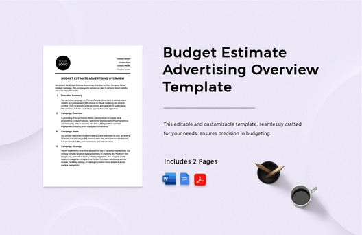 Budget Estimate Advertising Overview Template