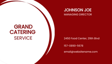 Free Professional Catering Service Business Card Template to Edit Online