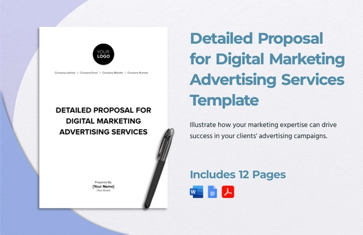 Detailed Proposal for Digital Marketing Advertising Services Template