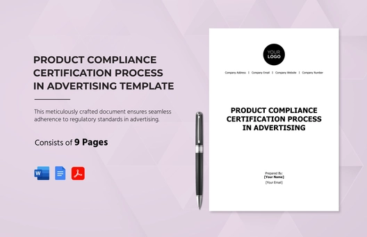 Product Compliance Certification Process in Advertising Template