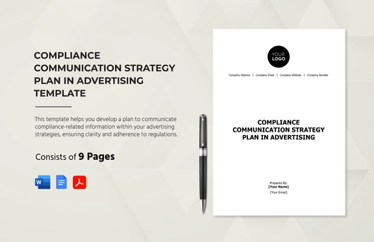 Compliance Communication Strategy Plan in Advertising Template