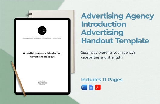 Advertising Agency Introduction Advertising Handout Template