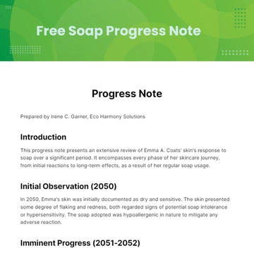 Free Soap Progress Note Template to Edit Online