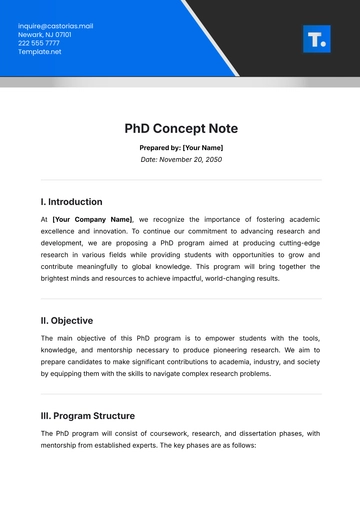 Free PHD Concept Note Template to Edit Online