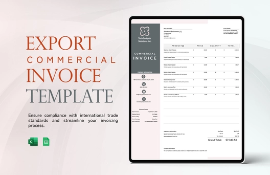 Export Commercial Invoice Template
