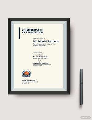 Basketball Coach Appreciation Certificate Template