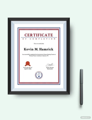 Boxing Fitness Certificate Template