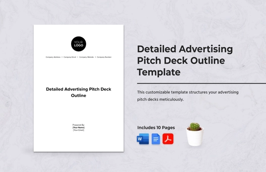 Detailed Advertising Pitch Deck Outline Template