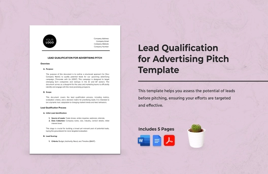 Lead Qualification for Advertising Pitch Template