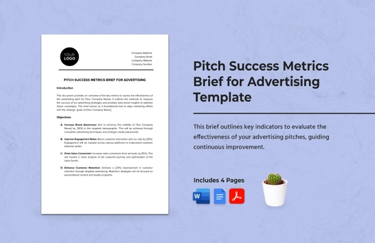 Pitch Success Metrics Brief for Advertising Template