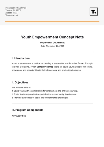 Free Youth Empowerment Concept Note Template to Edit Online