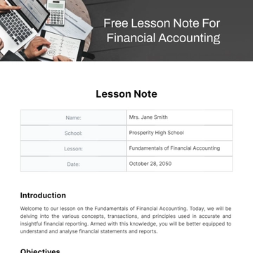 Free Lesson Note For Financial Accounting Template to Edit Online