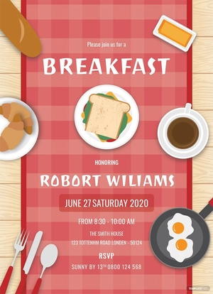 Breakfast Party Invitation Template
