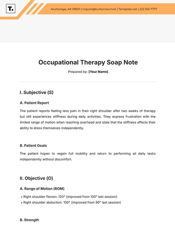 Free Occupational Therapy Soap Note Template to Edit Online