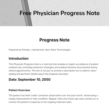 Free Physician Progress Note Template to Edit Online