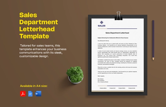 Sales Department Letterhead Template