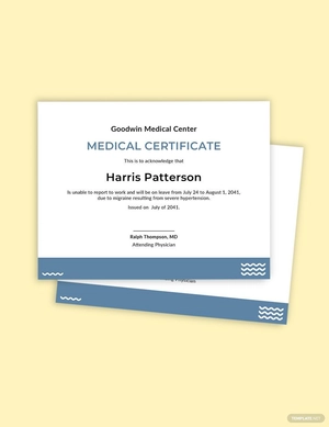 Employee Medical Certificate Format For Sick Leave Template