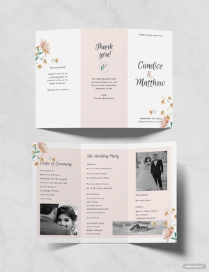 Tri-Fold Wedding Program Template