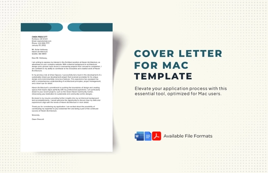 Cover Letter for Mac Template