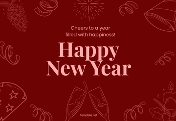 Free New Year Red Card Template to Edit Online
