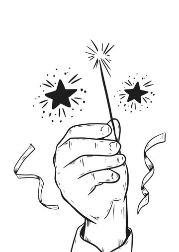 Free New Year Aesthetic Drawing Template to Edit Online
