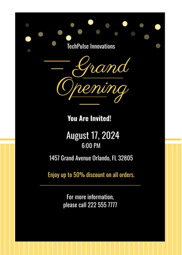 Free Grand Opening Invitation Card Template to Edit Online