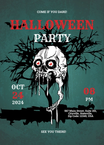 Free Scary Halloween Party Invitation Template to Edit Online